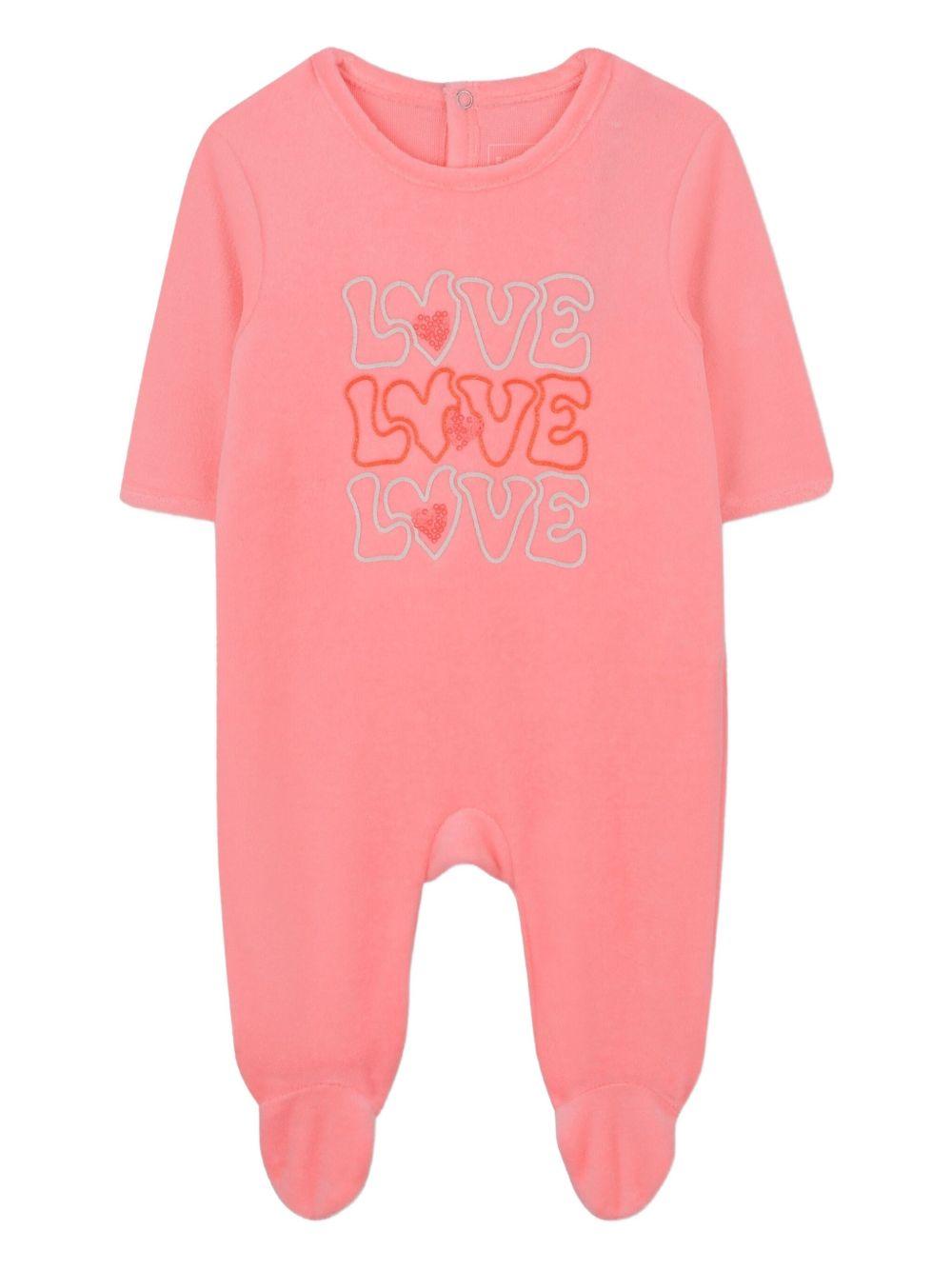 Set neonata Billieblush rosa con ricamo love - Rubino Kids