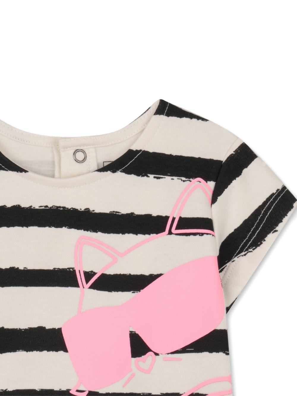 Set t-shirt e gonna per neonata Karl Lagerfeld Kids multicolore con stampa Ikon Choupette - Rubino Kids