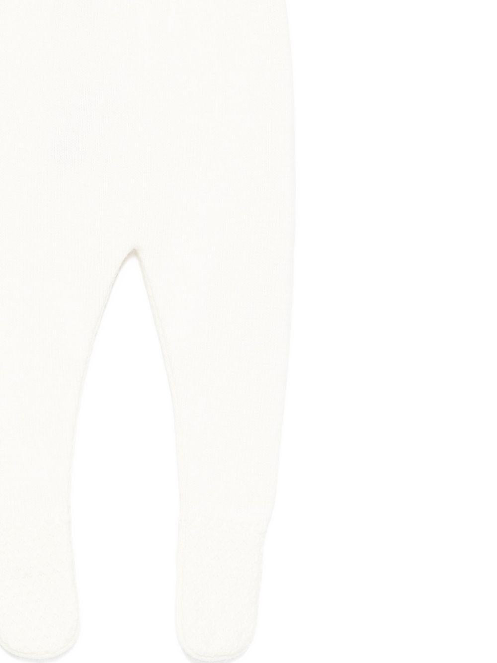 Set t-shirt e pantaloni per neonata Paz Rodríguez bianco con bordi in pizzo - Rubino Kids