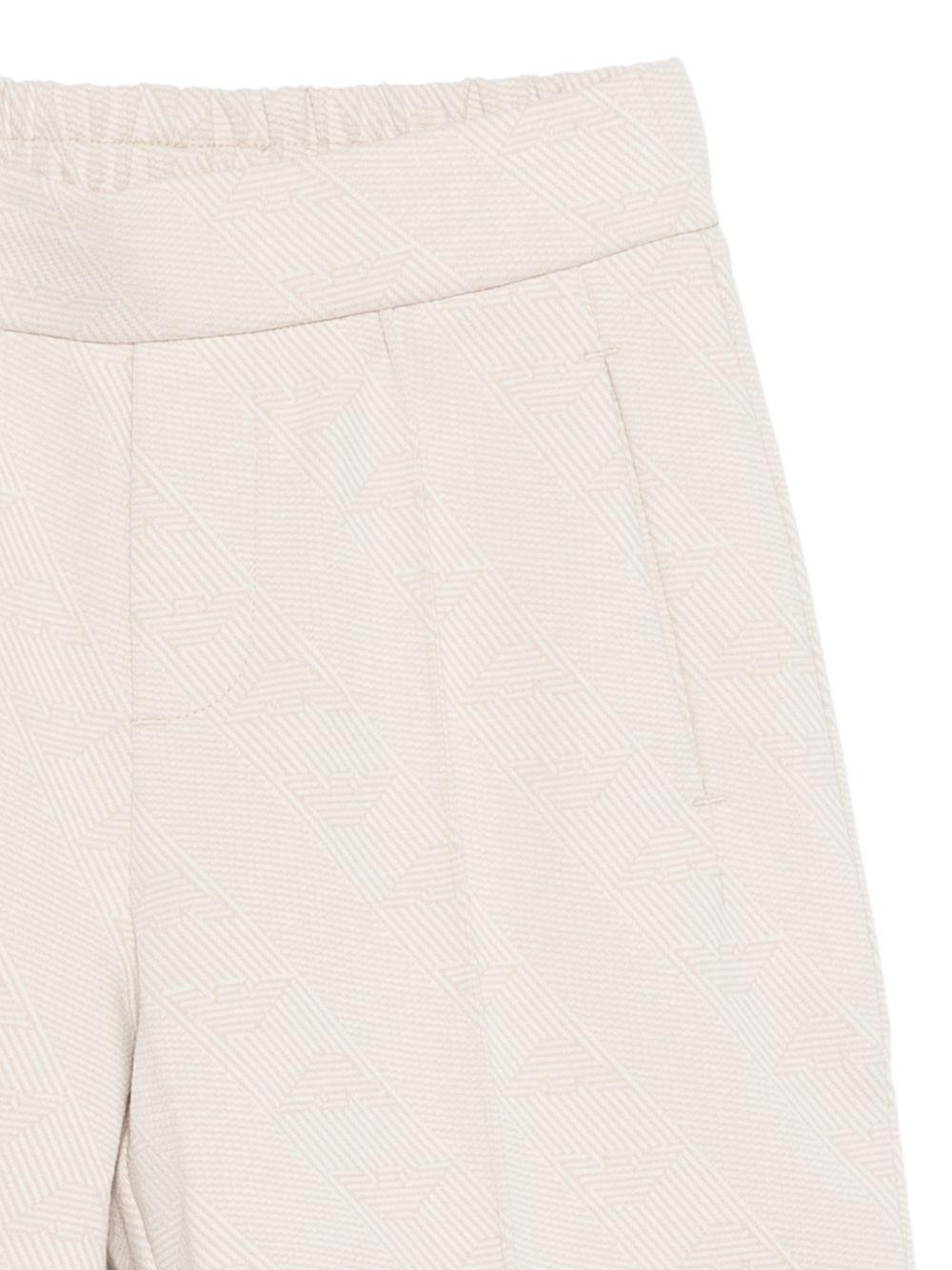 Set t-shirt e shorts per bambino Emporio Armani Kids beige con applicazione logo sul davanti - Rubino Kids