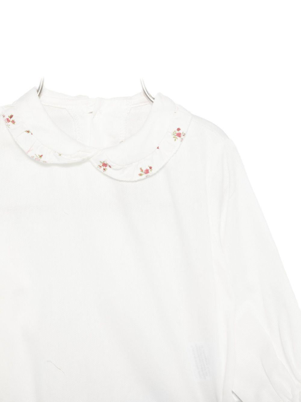 Set t-shirt e shorts per neonata La Stupenderia verde con colletto con dettagli ricamati - Rubino Kids