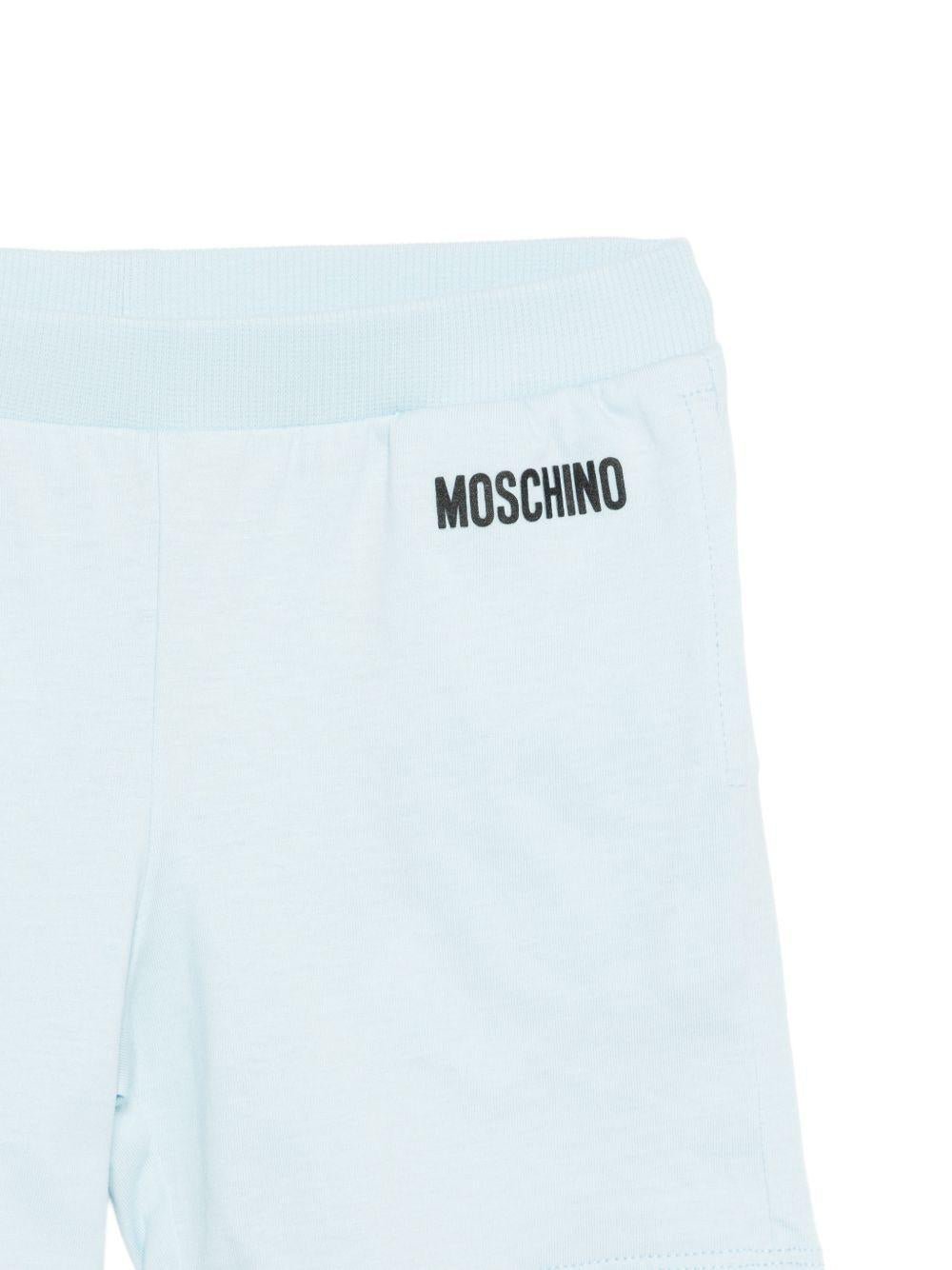 Set t-shirt e shorts per neonato Moschino Kids multicolor con stampa orsetti sul davanti - Rubino Kids