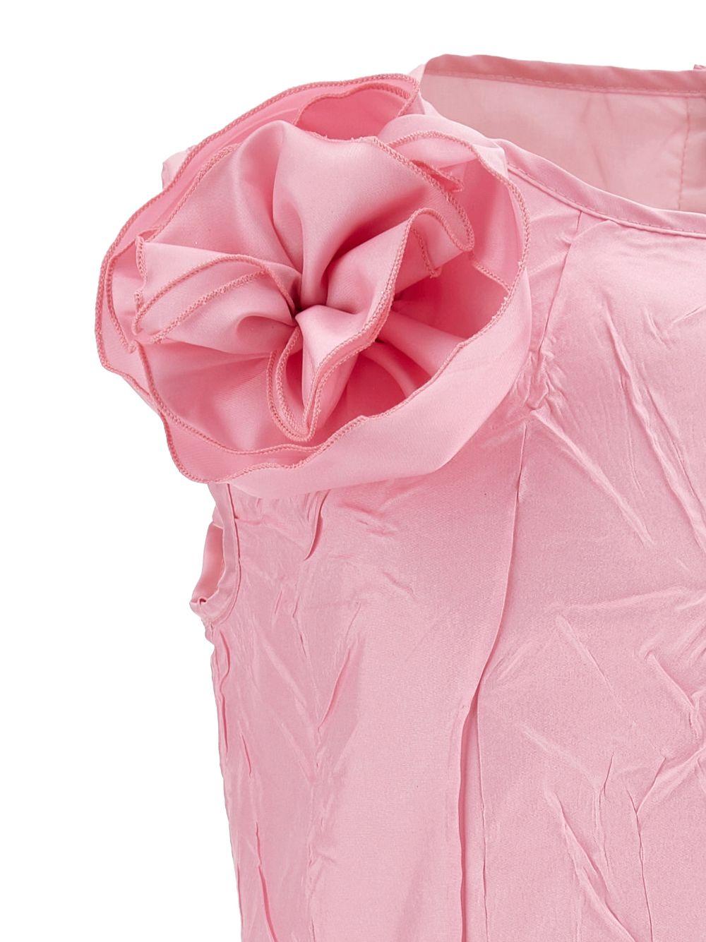 Set top e gonna per bambina Monnalisa rosa con applicazione fiore - Rubino Kids