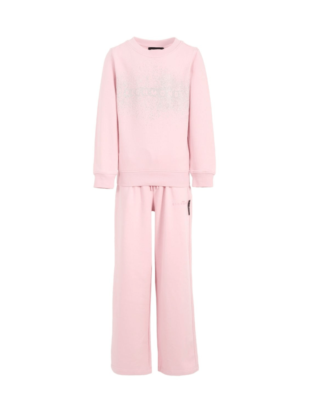 Set tuta sportiva per bambina John Richmond Junior rosa con logo glitterato - Rubino Kids