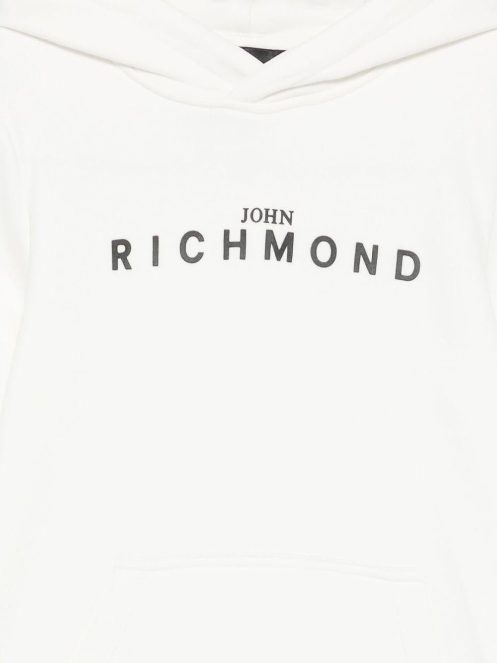 Set tuta sportiva per bambino John Richmond Junior bianco con logo ricamato - Rubino Kids