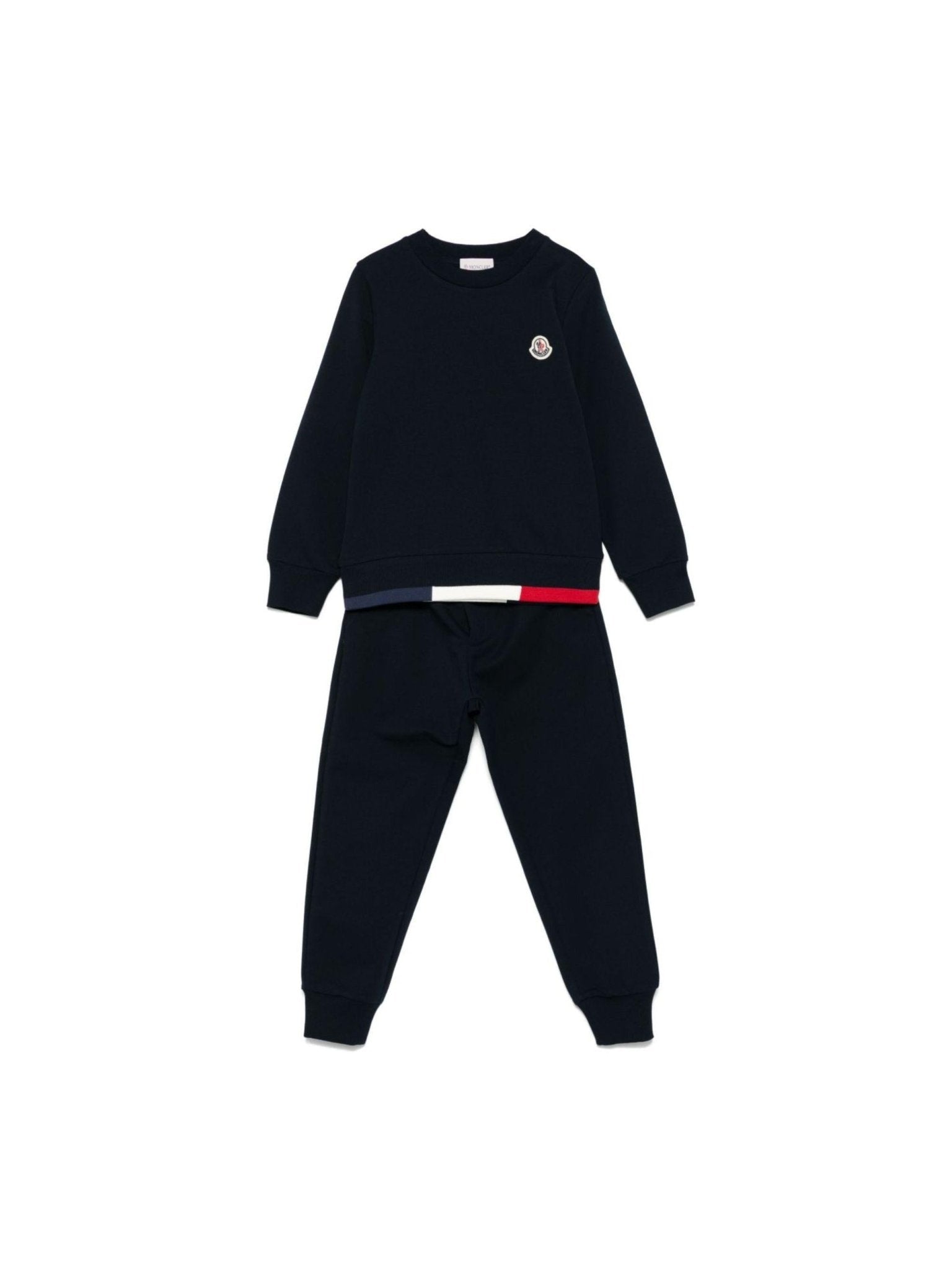 Set tuta sportiva per bambino Moncler Enfant nera elasticizzata - Rubino Kids