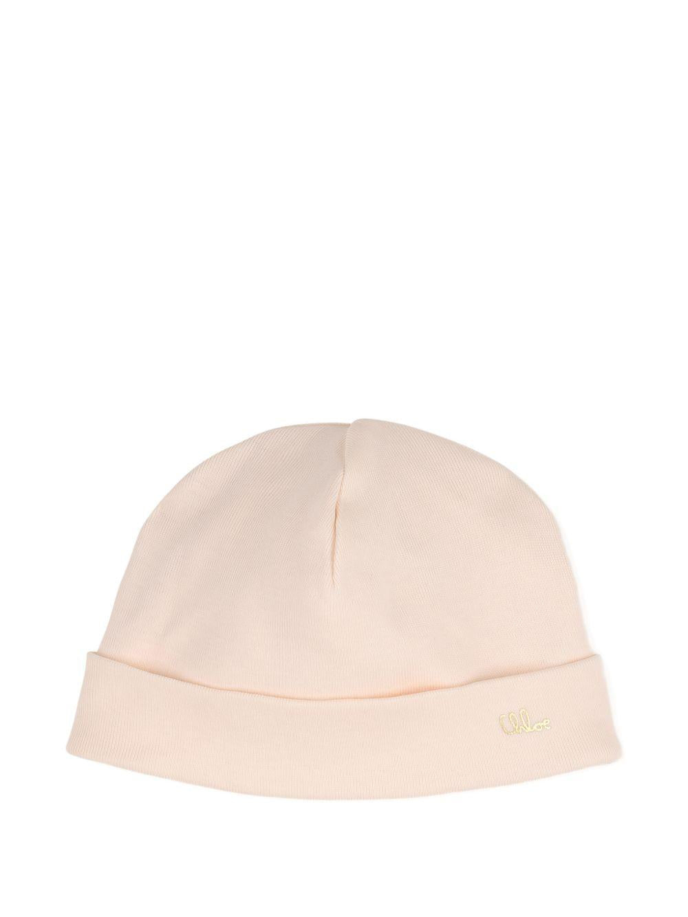 Set tutina, bavaglino e cappellino per neonata Chloé Kids rosa con volant - Rubino Kids