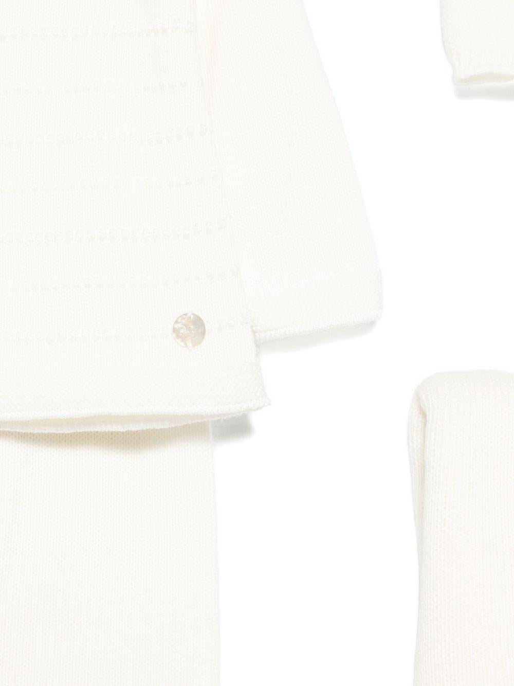 Set tutina berretto e coperta per neonati Paz Rodrìguez bianchi con bottoni - Rubino Kids