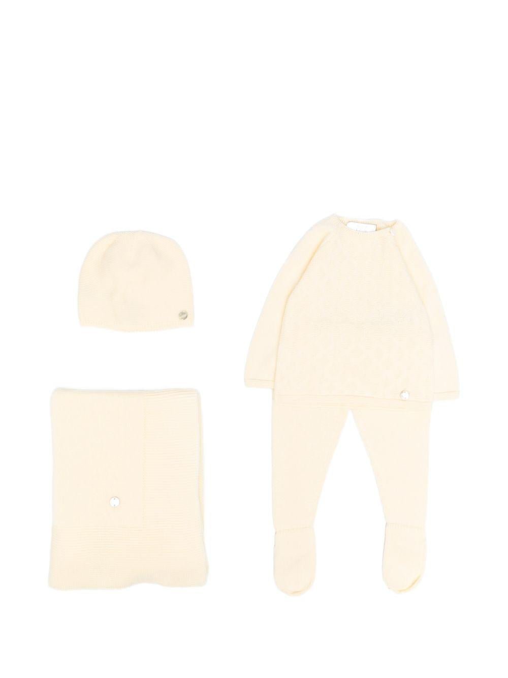 Set tutina, capello e coperta per neonati Paz Rodriguez giallo lavorato a maglia - Rubino Kids