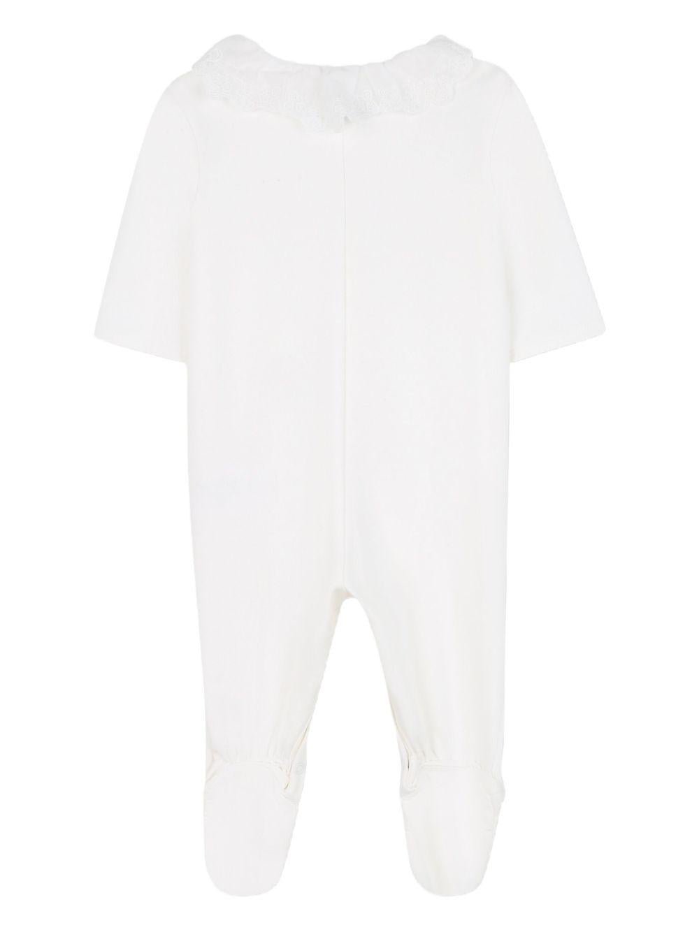 Set tutina cappello e berretto per neonata Chloé Kids bianco con cuciture tono su tono - Rubino Kids