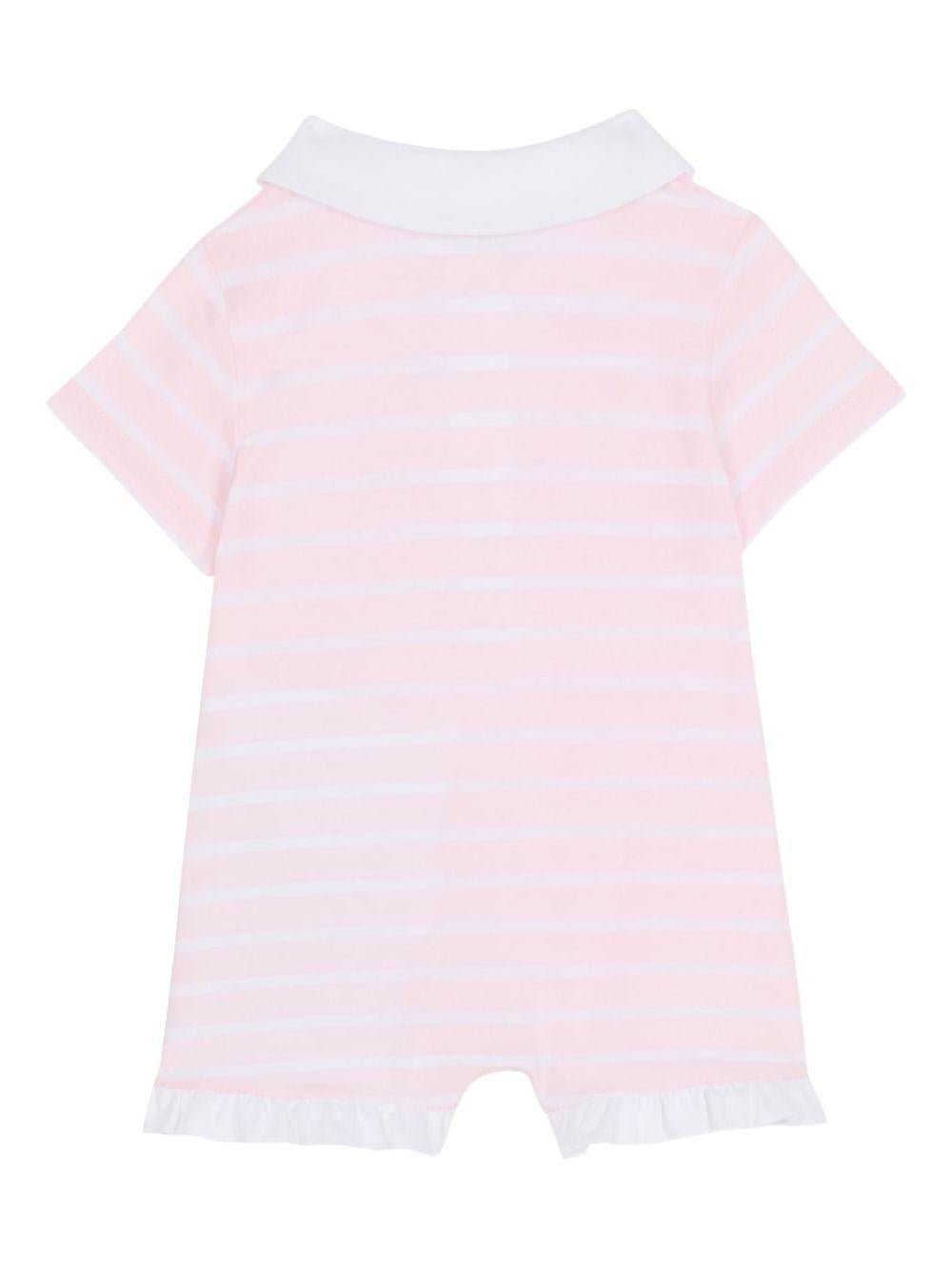Set tutina e bavaglino per neonata Balmain Kids rosa con motivo a righe - Rubino Kids