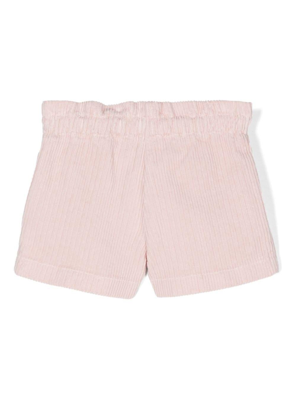 Shorts a coste per bambina Il Gufo rosa con dettaglio fiocco - Rubino Kids
