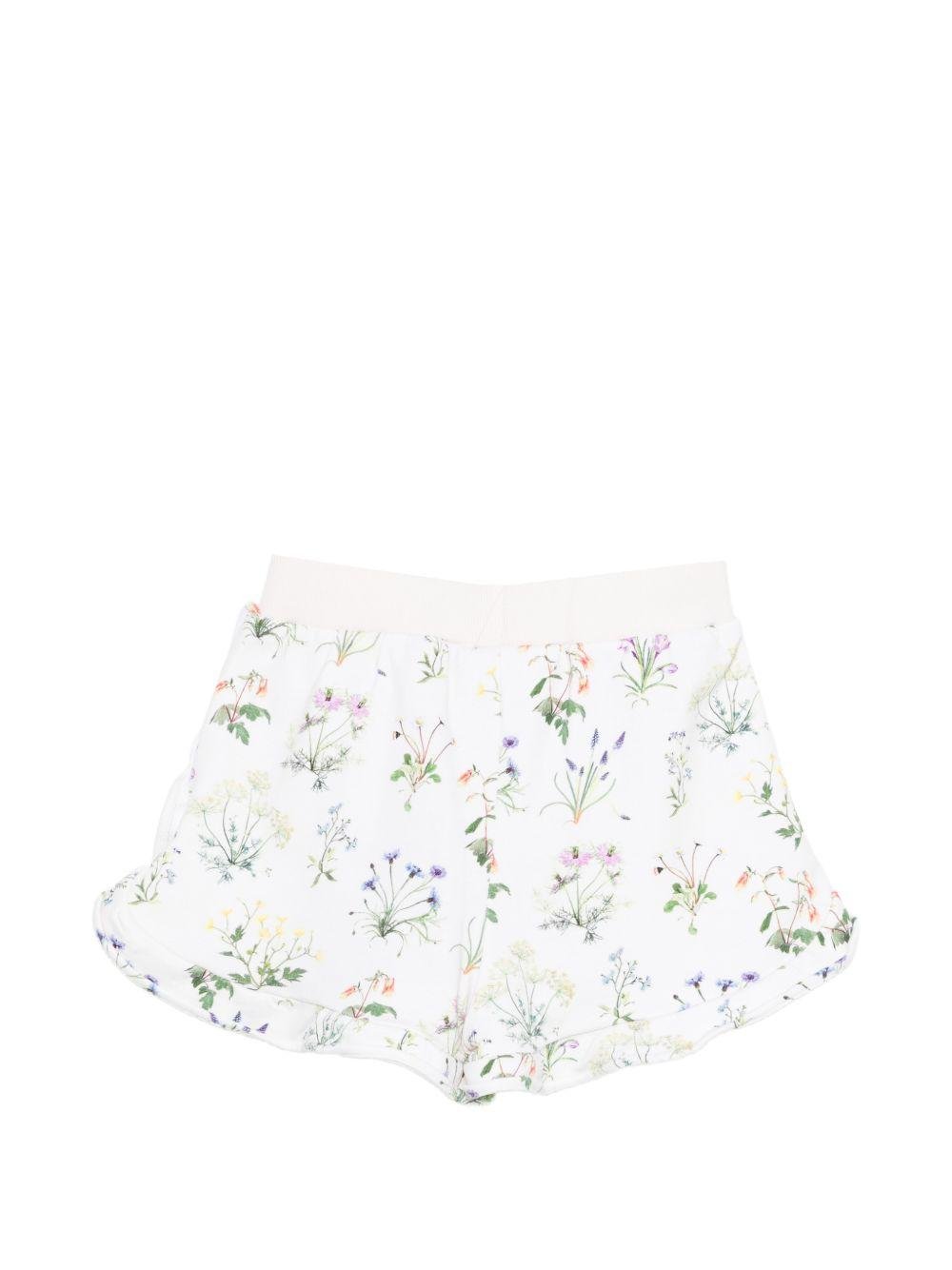 Shorts Acacia per bambina Molo bianchi con stampa fiori - Rubino Kids