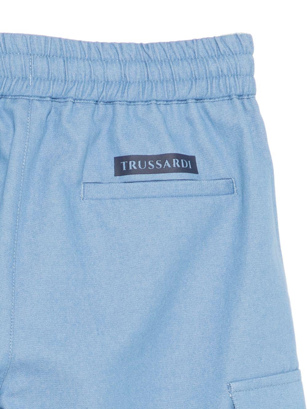 Shorts cargo per bambino TRUSSARDI JUNIOR azzurro con coulisse - Rubino Kids
