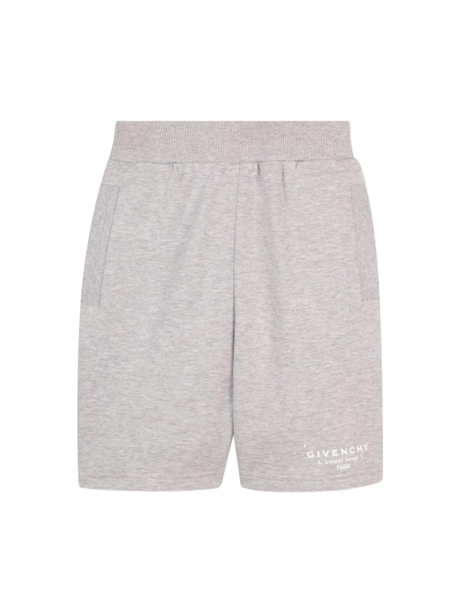 Shorts da bambino Givenchy Kids grigio con stampa logo - Rubino Kids