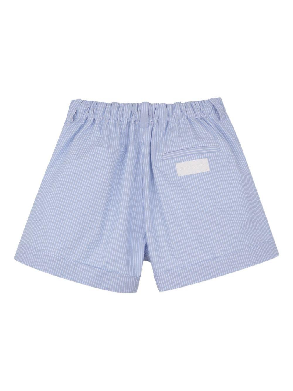 Shorts e camicia per bambina Givenchy Kids azzurro con motivo a righe - Rubino Kids