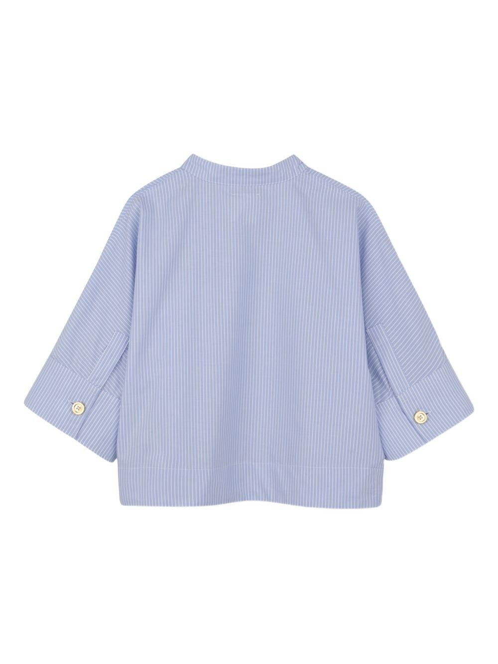 Shorts e camicia per bambina Givenchy Kids azzurro con motivo a righe - Rubino Kids