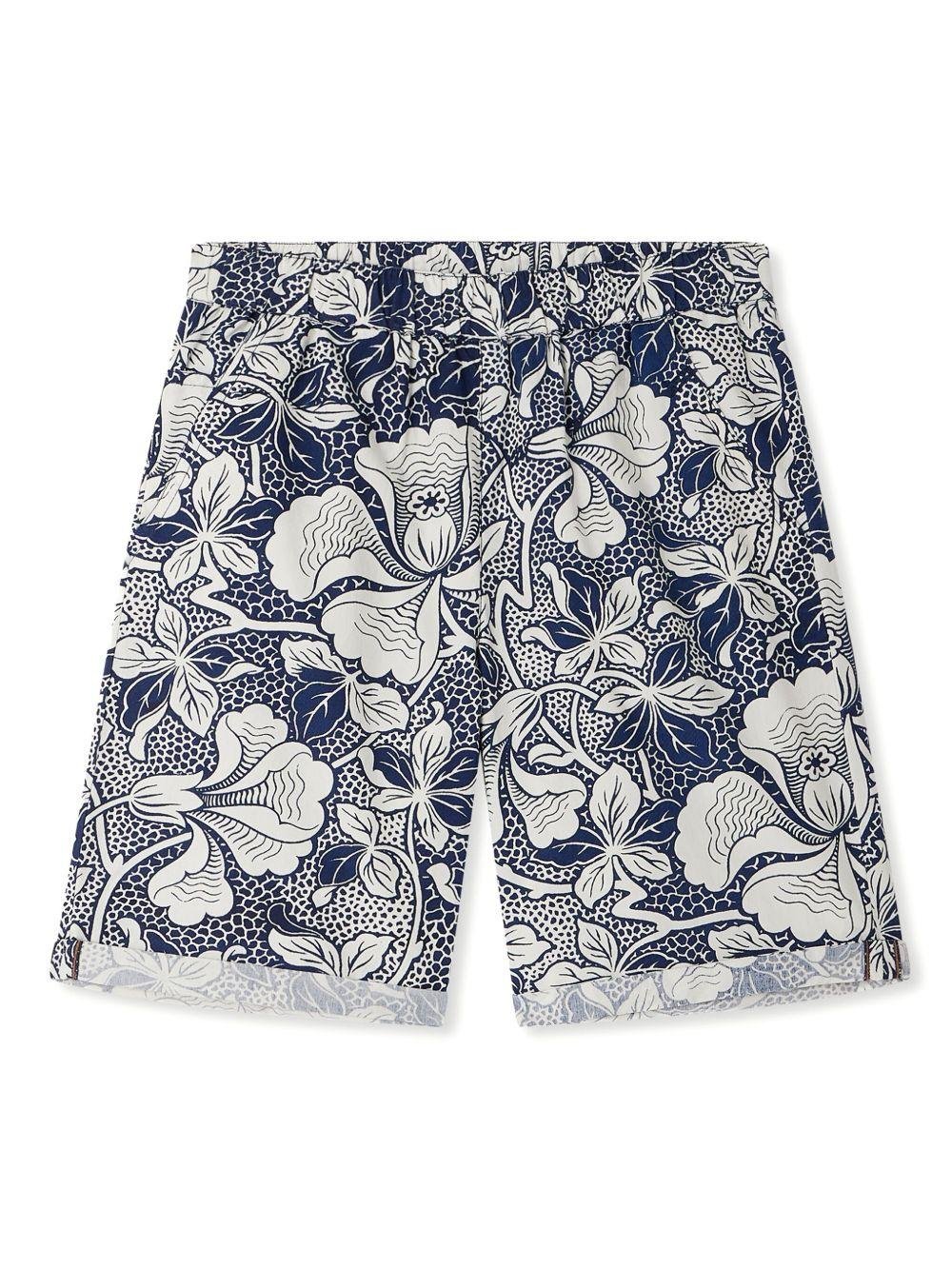 Shorts Erno per bambino Bonpoint blu con stampa fiori - Rubino Kids