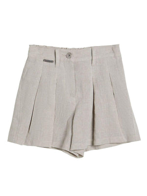 Brunello Cucinelli Kids girls' canvas shorts in grey with glitter