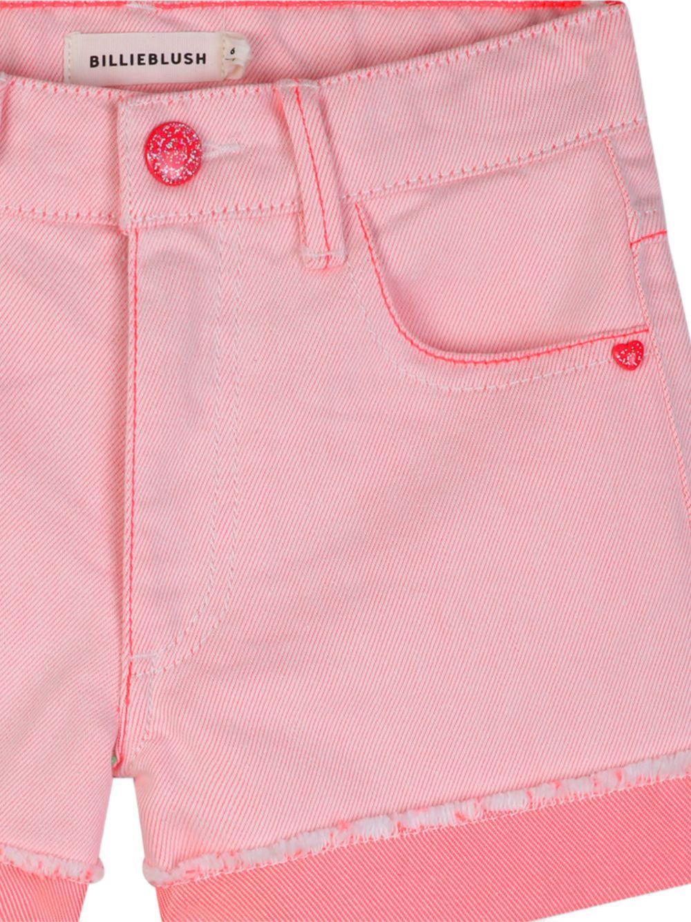 Shorts per bambina Billieblush rosa con tasche in paillettes - Rubino Kids