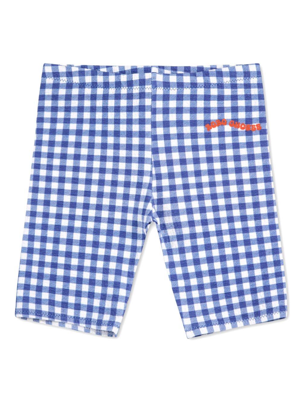 Shorts per bambina Bobo Choses blu a quadri - Rubino Kids