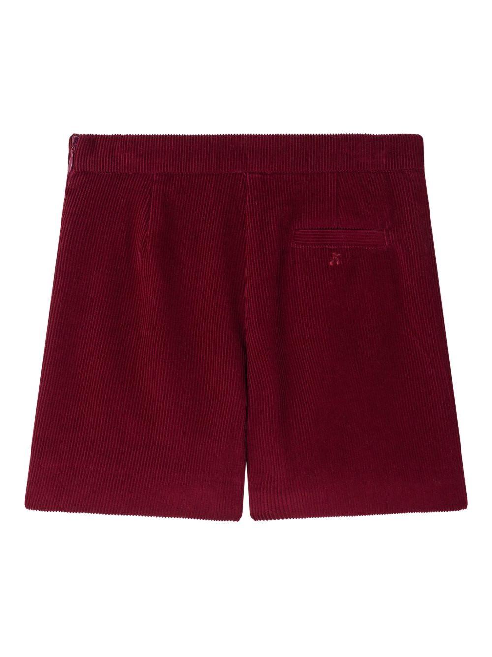 Shorts per bambina Bonpoint rossi con texture a coste - Rubino Kids