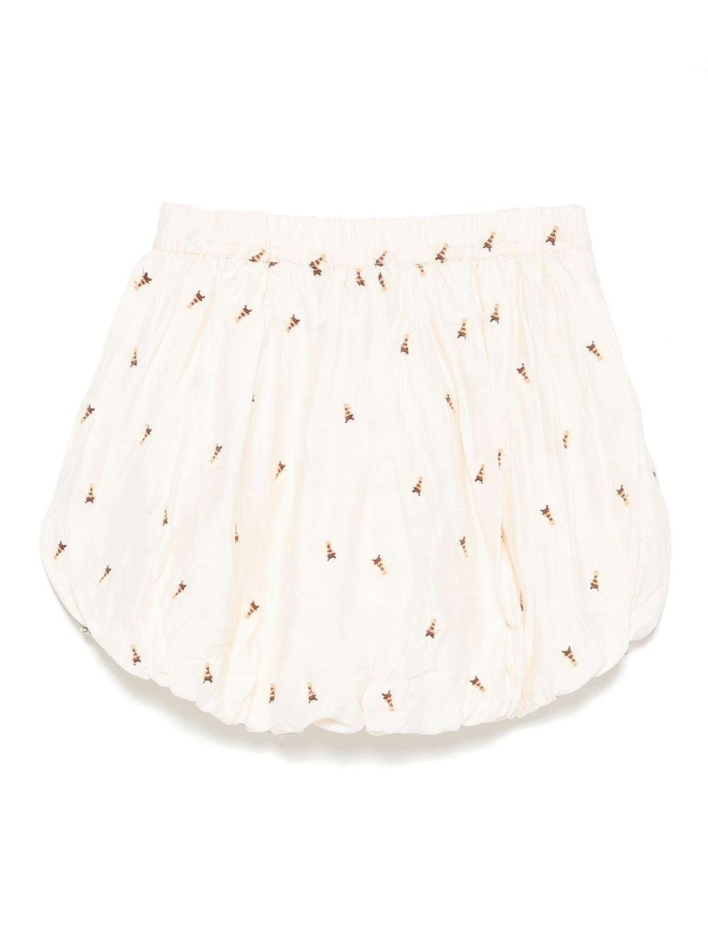 Shorts per bambina Donsje Wiepp beige con dettaglio con ricamo ad ape - Rubino Kids