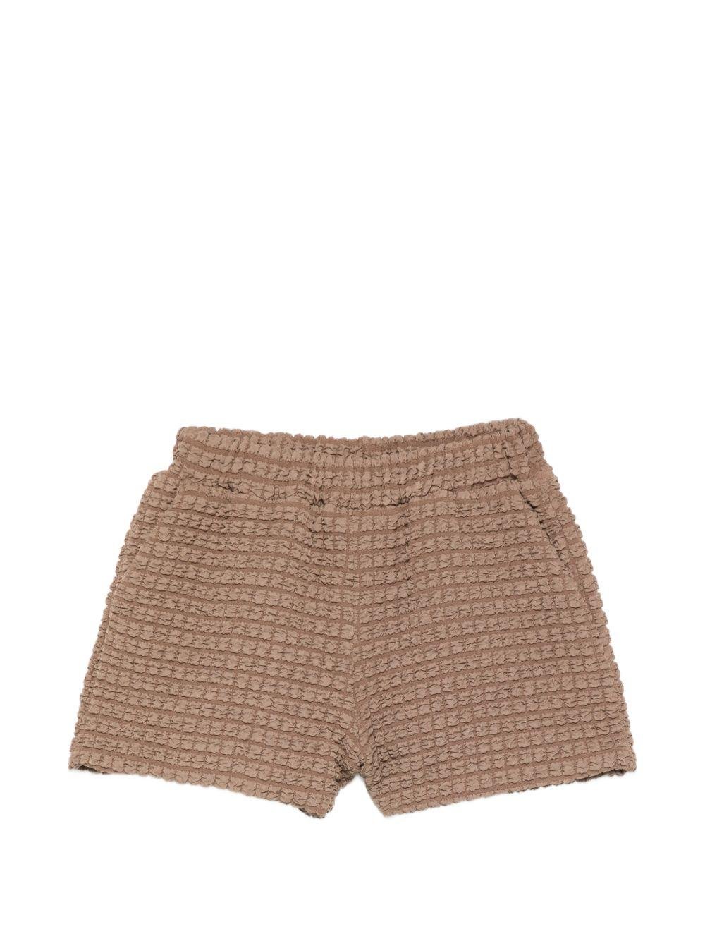 Shorts per bambina Douuod Kids marroni con finitura in rilievo - Rubino Kids