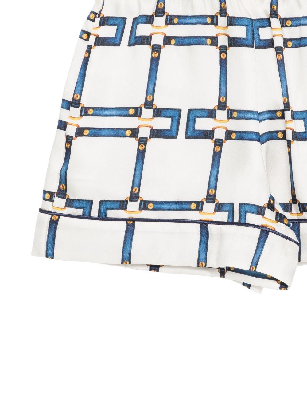 Shorts per bambina Elisabetta Franchi La Mia Bambina bianco con motivo grafico - Rubino Kids