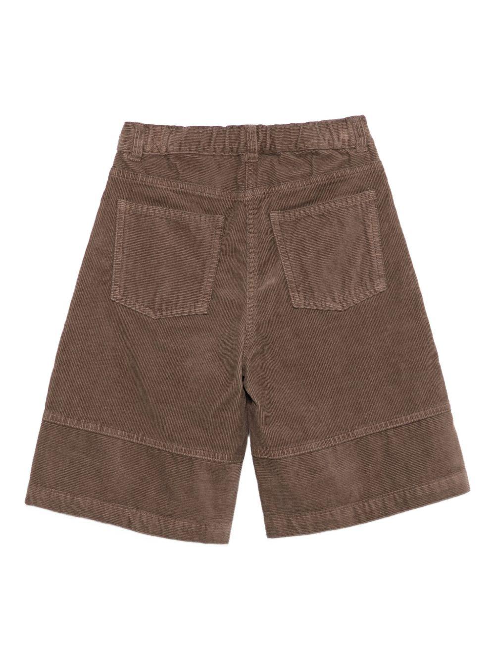 Shorts per bambina Il Gufo marrone in velluto a coste - Rubino Kids