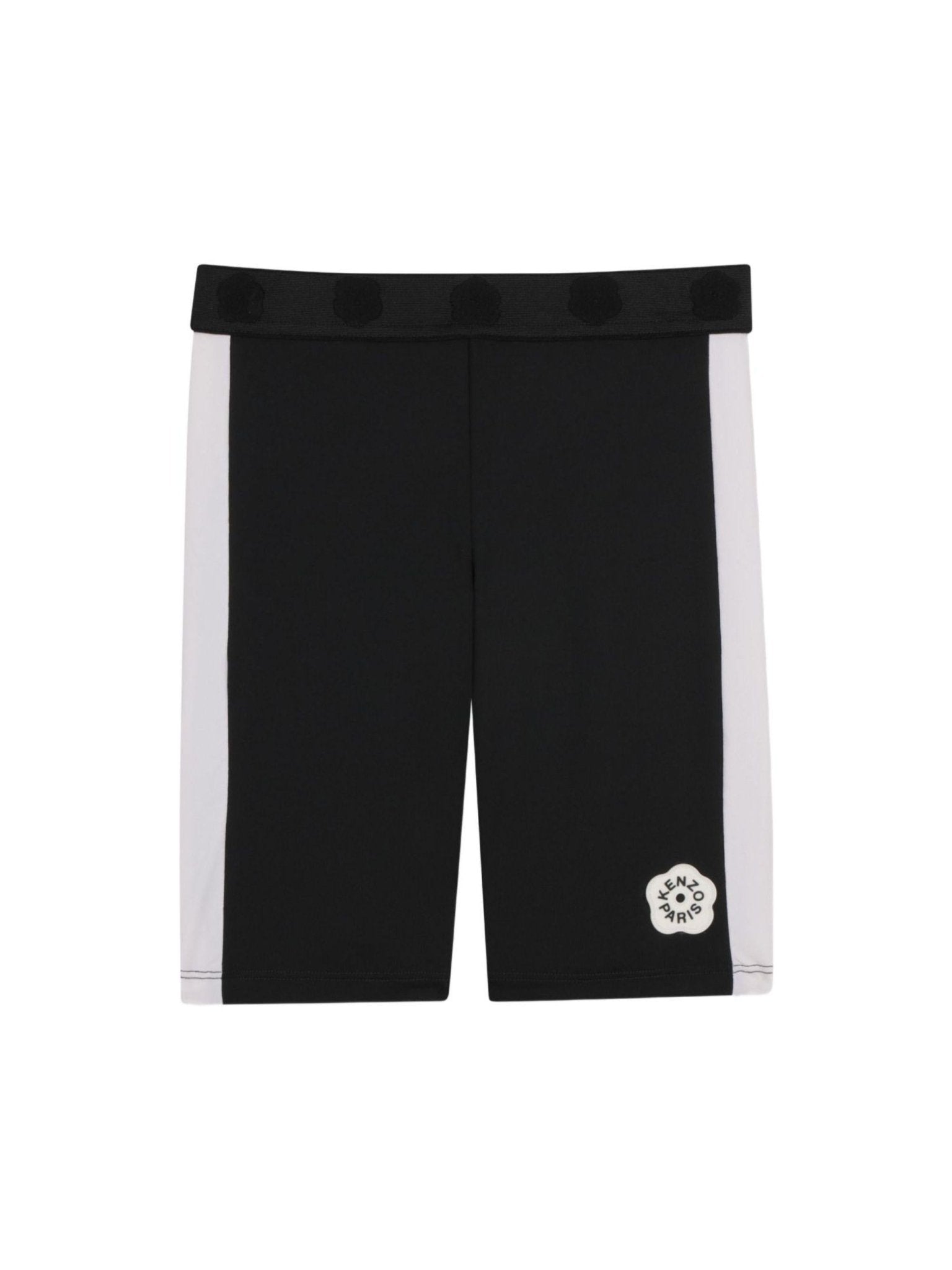 Shorts per bambina Kenzo Kids nero con logo a fiori - Rubino Kids