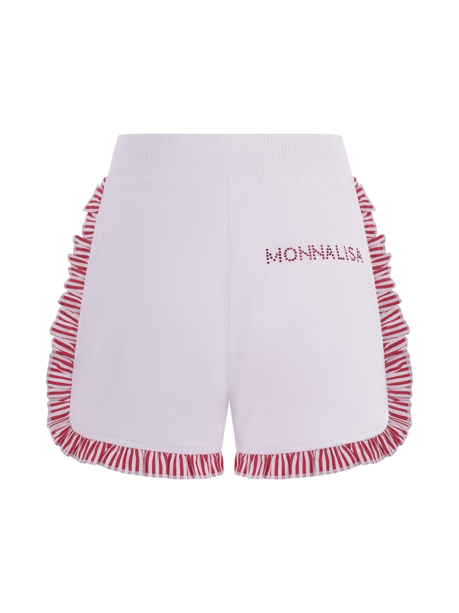 Shorts per bambina Monnalisa bianchi con ruches - Rubino Kids