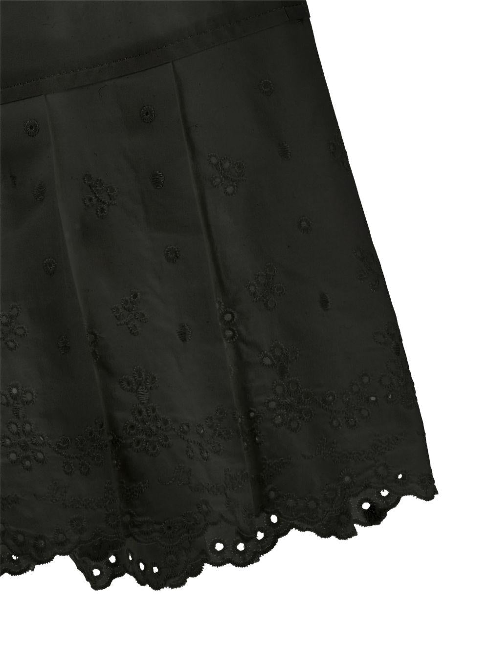 Shorts per bambina Monnalisa neri con orlo a smerlo - Rubino Kids