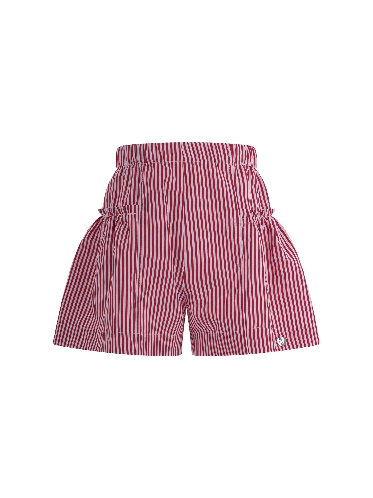 Shorts per bambina Monnalisa rosso con motivo a righe - Rubino Kids