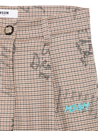 Shorts per bambina MSMG Kids marroni con stampa graffiti - Rubino Kids