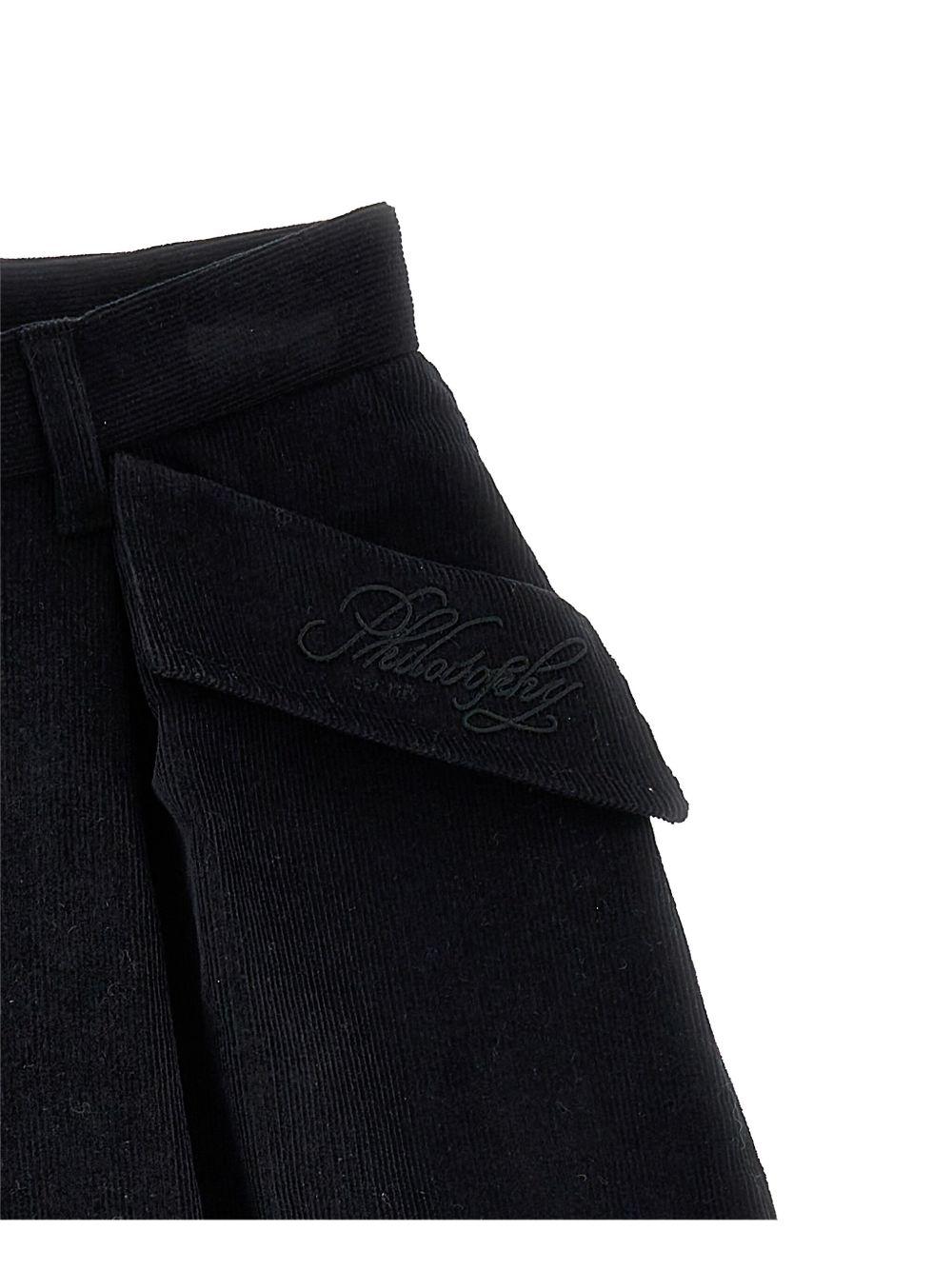 Shorts per bambina Philosophy Di Lorenzo Serafini Kids nero con tasche laterali con patta - Rubino Kids