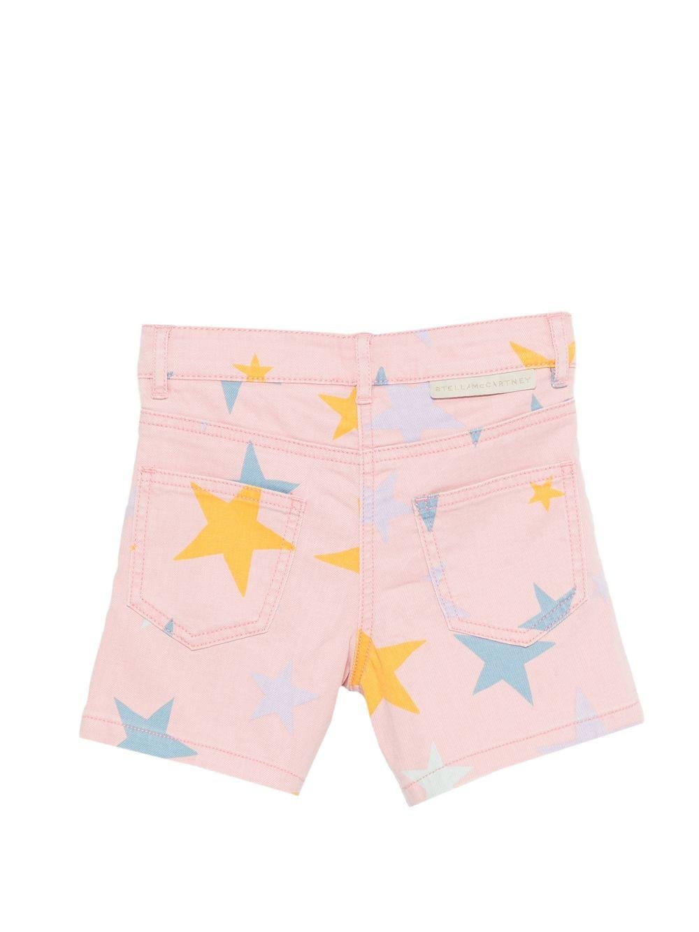 Shorts per bambina Stella McCartney Kids rosa con stampa stelle - Rubino Kids