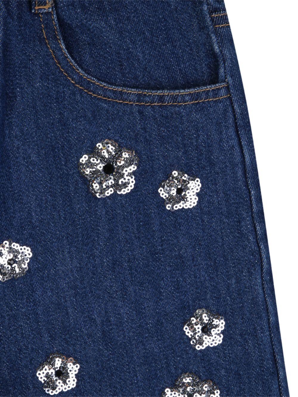 Shorts per bambina The Marc Jacobs Kids blu con decorazione a fiori - Rubino Kids