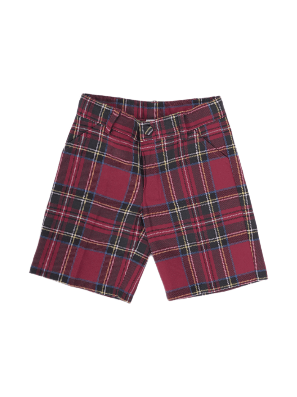 Shorts per bambino Baroni rosso con motivo scozzese - Rubino Kids