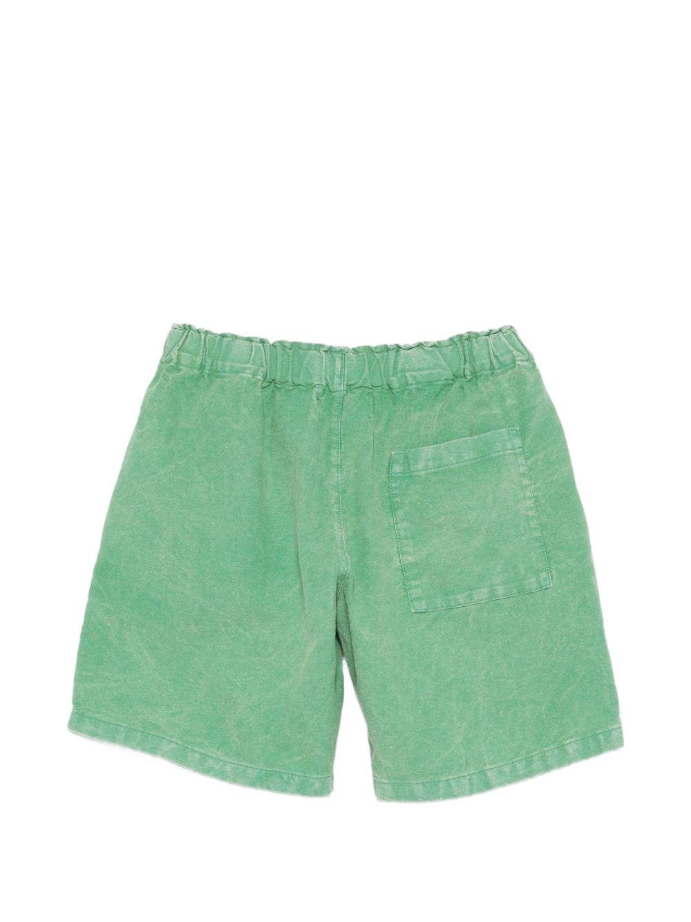 Shorts per bambino Bobo Choses verde con toppa con logo sul davanti - Rubino Kids