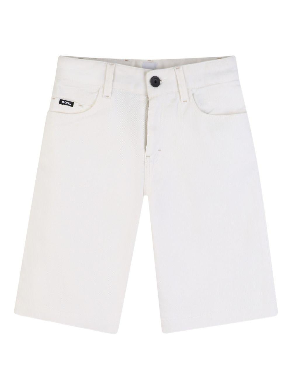 Shorts per bambino Boss Kids bianchi con cinque tasche - Rubino Kids