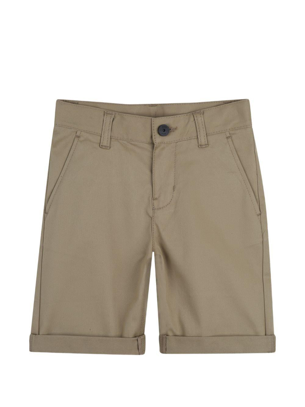 Shorts per bambino Boss Kids marrone chiaro con risvolto - Rubino Kids