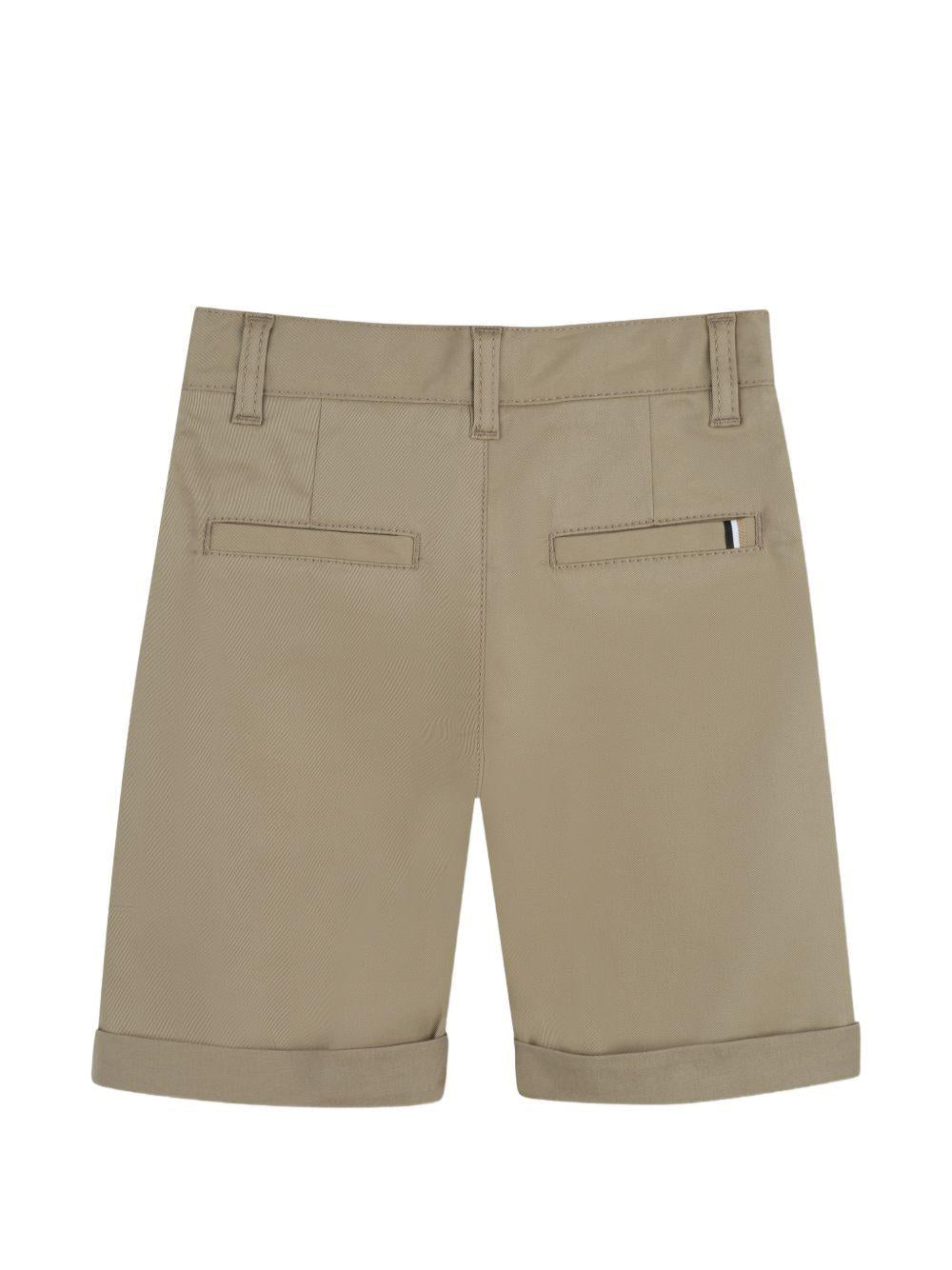 Shorts per bambino Boss Kids marrone chiaro con risvolto - Rubino Kids