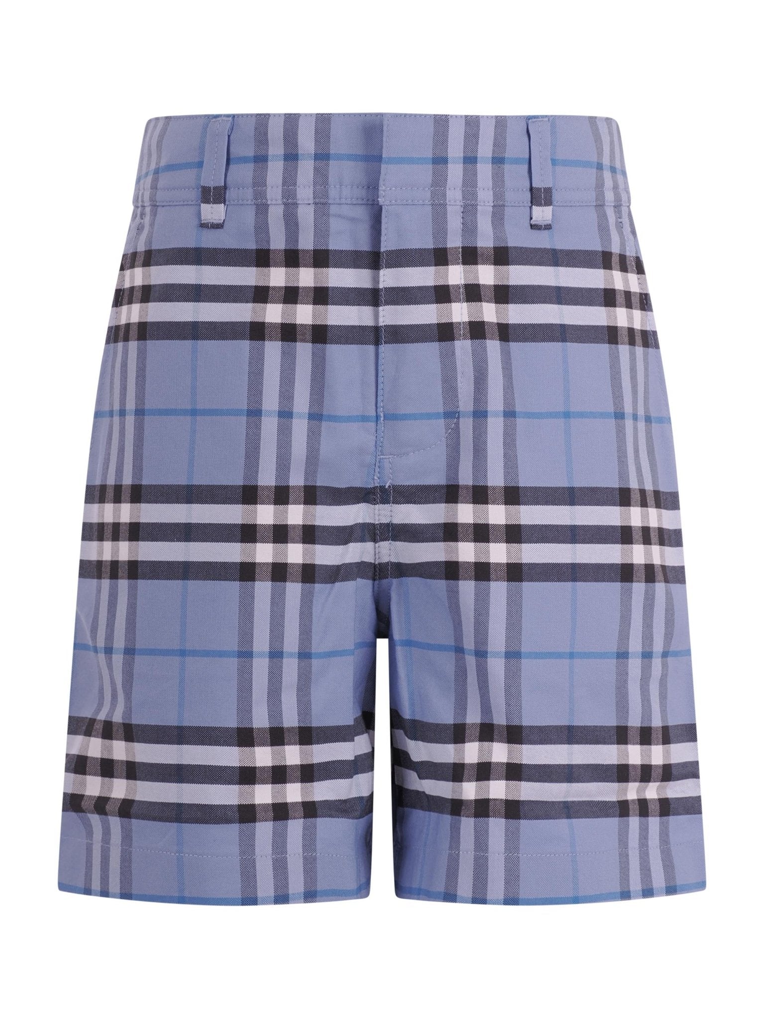 Shorts per bambino Burberry Kids blu fiordilaiso a quadri - Rubino Kids