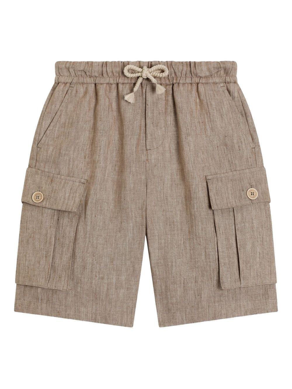 Shorts per bambino Dolce & Gabbana Kids beige con vita elasticizzata - Rubino Kids