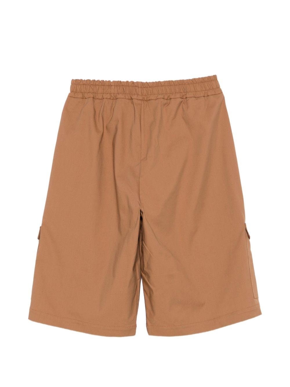 Shorts per bambino DONDUP Kids marroni con logo ricamato sul davanti - Rubino Kids