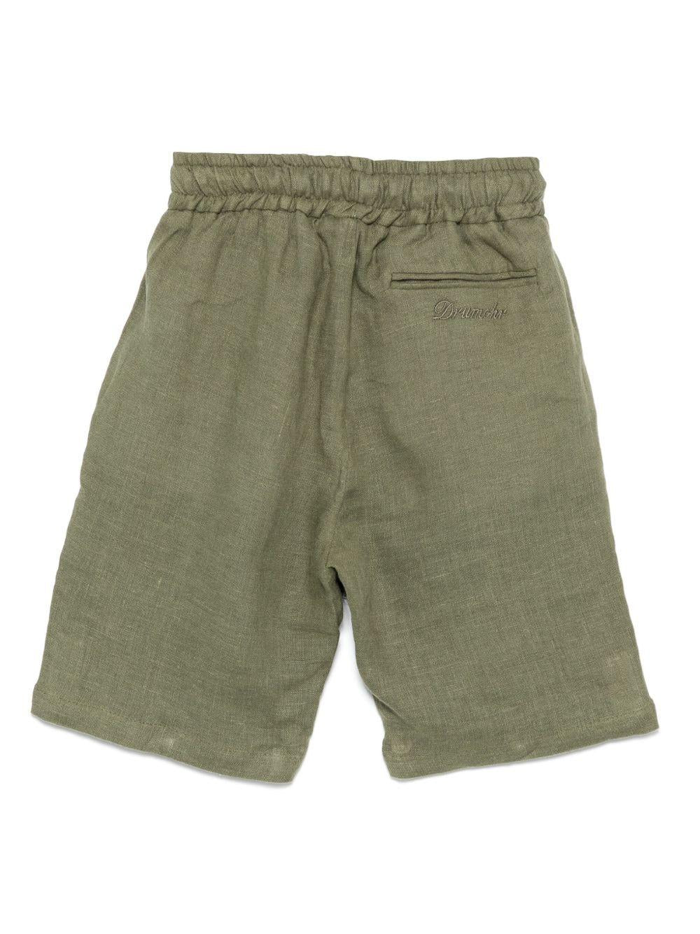 Shorts per bambino Drumohr Kids verde in lino - Rubino Kids