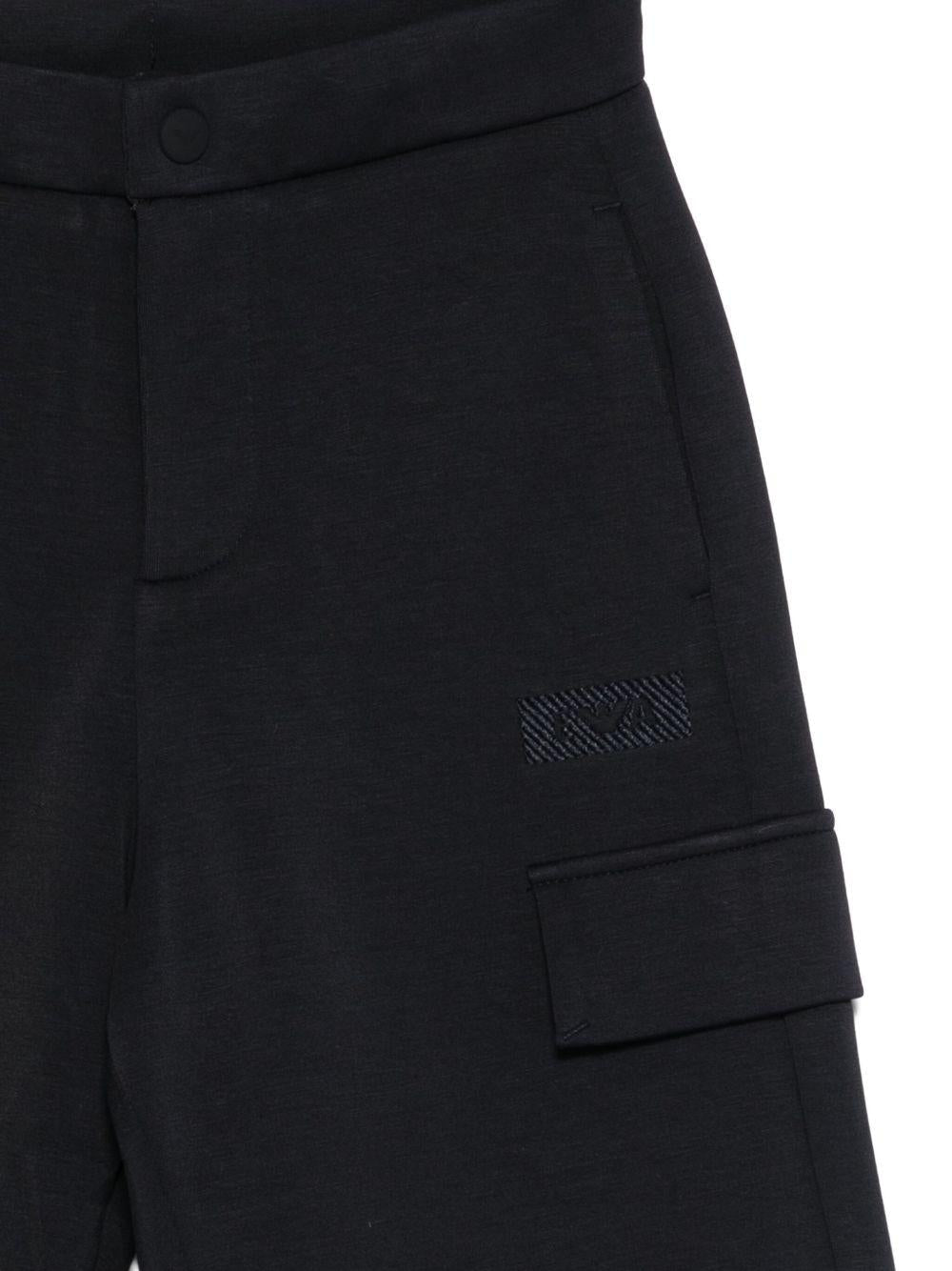 Shorts per bambino Emporio Armani Kids nero con toppa con logo - Rubino Kids