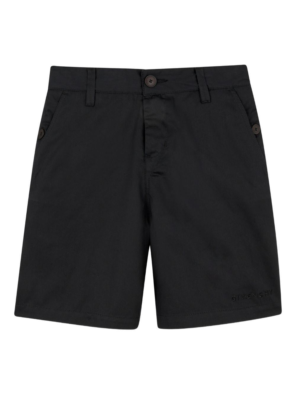 Shorts per bambino Givenchy Kids nero con dettaglio bottoni - Rubino Kids