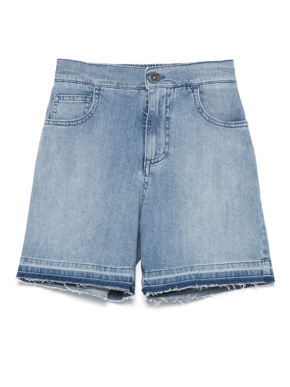 Shorts per bambino Golden Goose Kids in denim con ricamo - Rubino Kids
